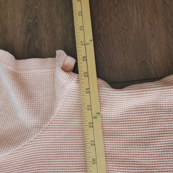 Vintage Waffle Knit Thermal Womens 1X Orange Shirt Short Sleeve Grunge Top ROC - Picture 8 of 8